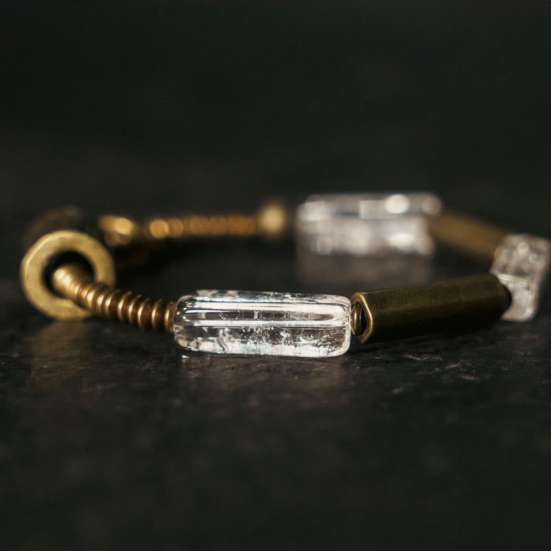 KarmaRipple's Bronze Square Ivory Gemstone Fortune Bracelet p1