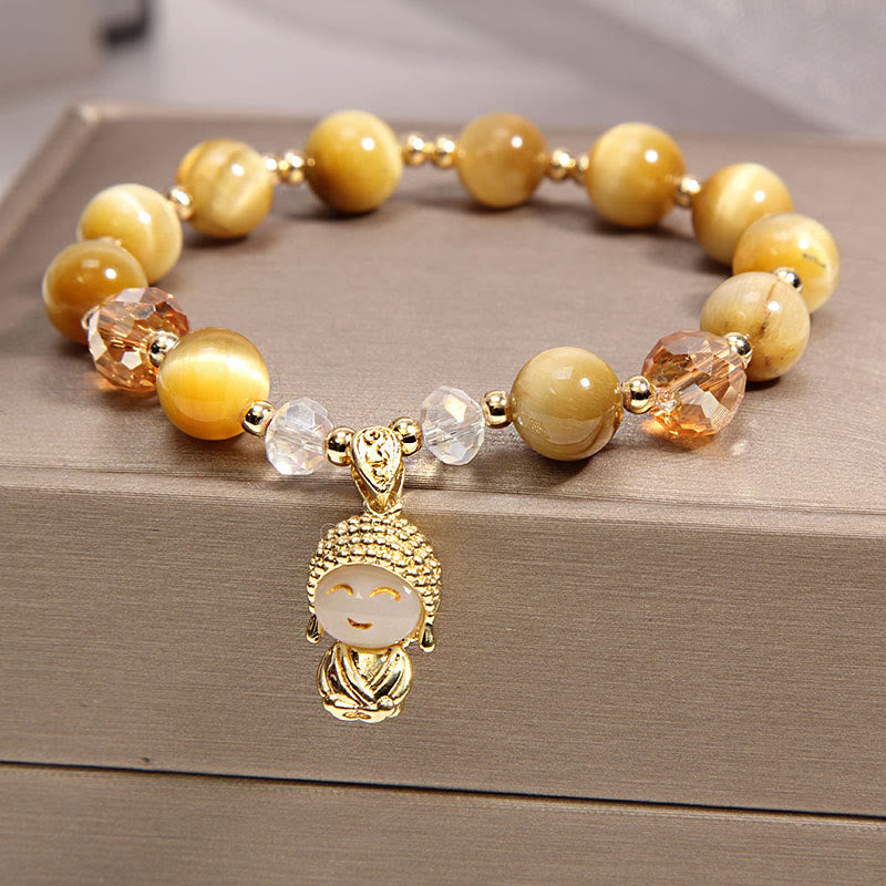 KarmaRipple's Yellow Tiger Eye Meditation Buddha Protection Bracelet p1