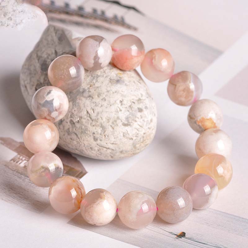 KarmaRipple's Sakura Agate Peace Blessing Bracelet p1