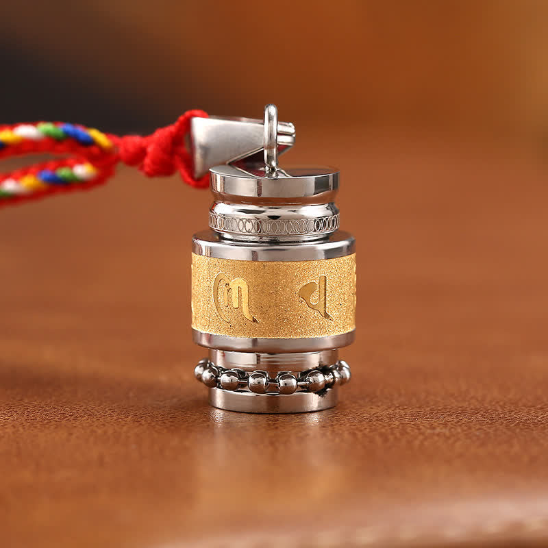 KarmaRipple's Tibet Om Mani Padme Hum Shurangama Mantra Titanium Steel Wisdom Amulet Pendant Necklace p1