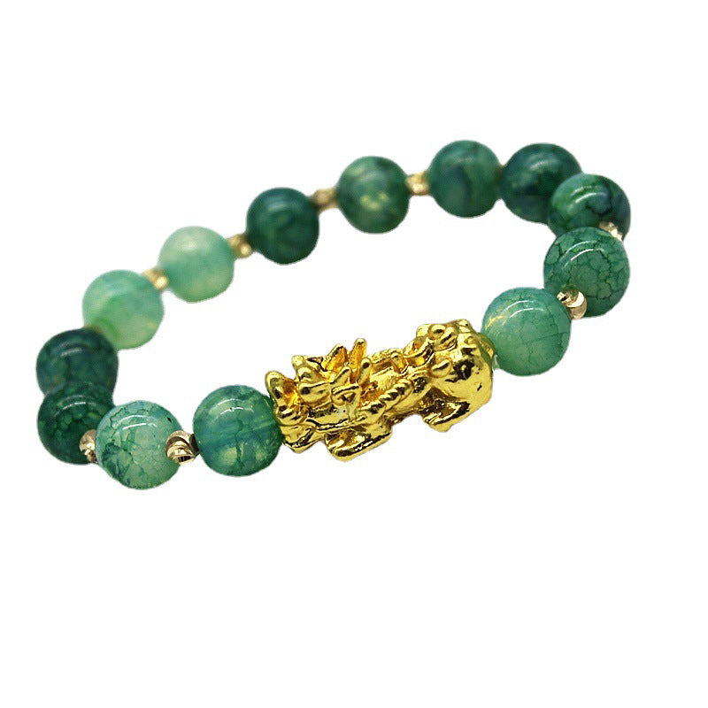 KarmaRipple's Handmade Cyan Jade Pi Xiu Success Bracelet p1