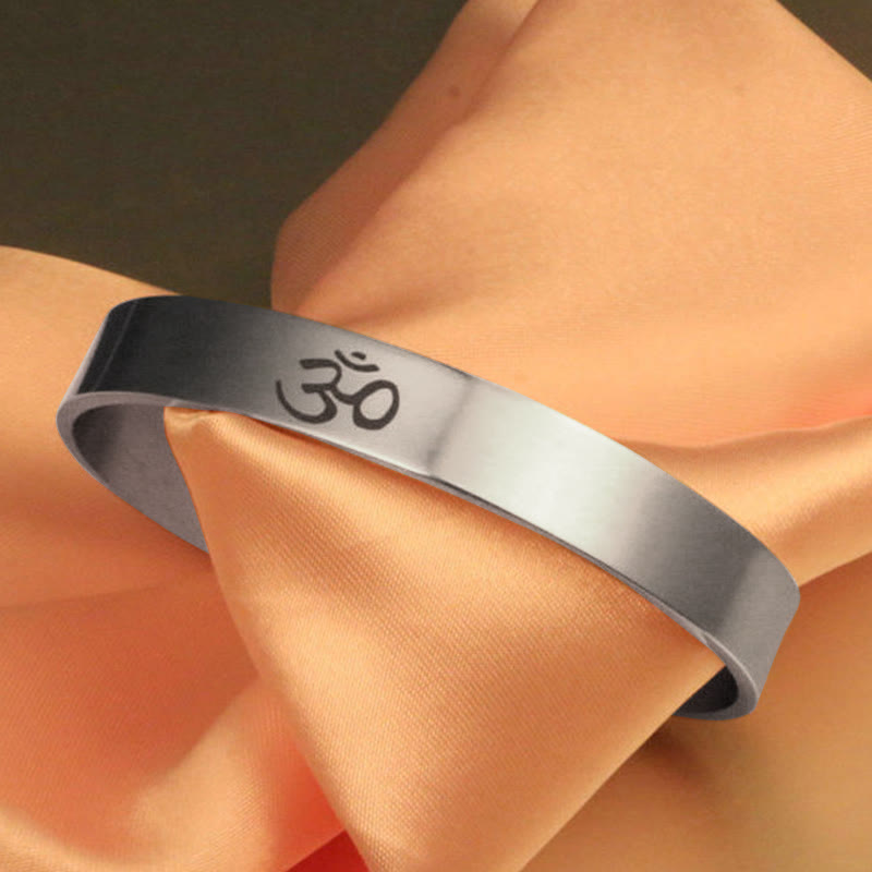 KarmaRipple's Tibetan OM Symbol Mindfulness Cuff Bracelet Bangle p1