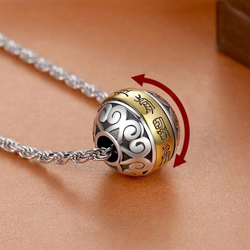 KarmaRipple's Taoist Nine-Character Mantra Engraved Amulet Balance Pendant Rotatable Necklace p1
