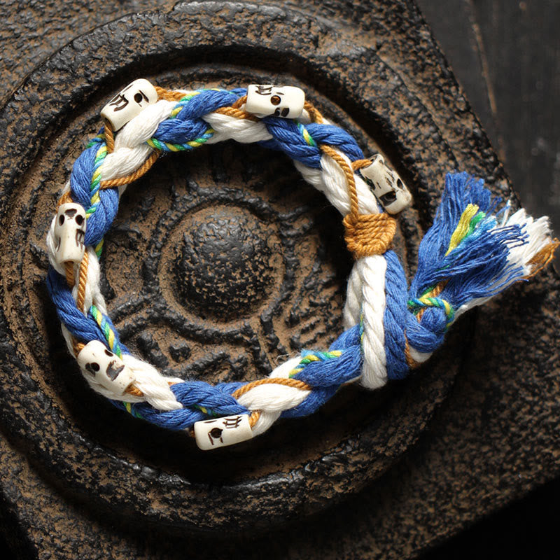 KarmaRipple's Tibetan Zakiram Goddess of Wealth Bead Engraved Handmade Fortune Bracelet p1