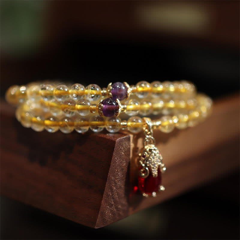 KarmaRipple's Citrine Amethyst PiXiu Prosperity Happiness Protection Bracelet p1