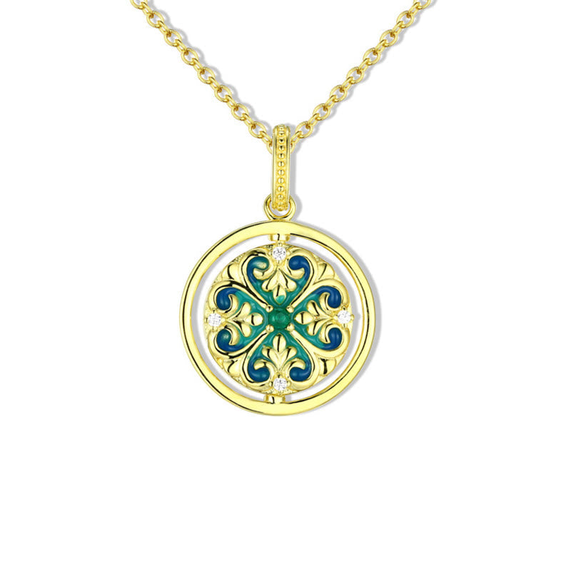 KarmaRipple's 925 Sterling Silver Lotus Flower Floral Zircon Enlightenment Rotatable Pendant Necklace p1
