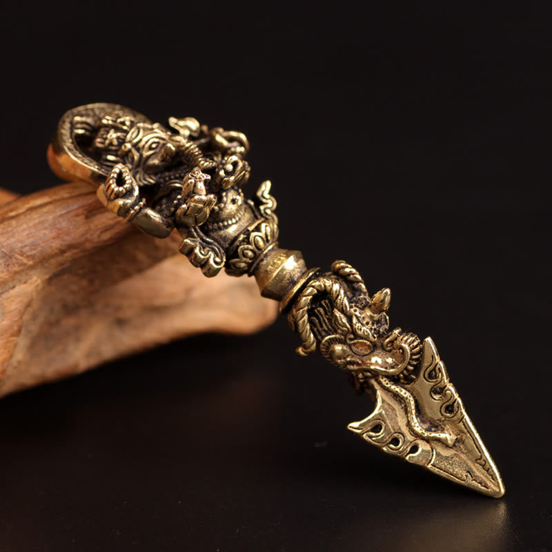 KarmaRipple's Tibetan Ganesh Ganpati Elephant God of Wealth Dorje Vajra Spiritual Power Pendant Necklace p3