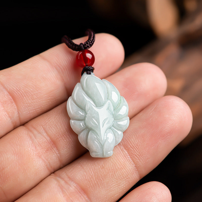 KarmaRipple's Authentic Jade Nine Tailed Fox Fortune Prosperity Pendant Necklace p4