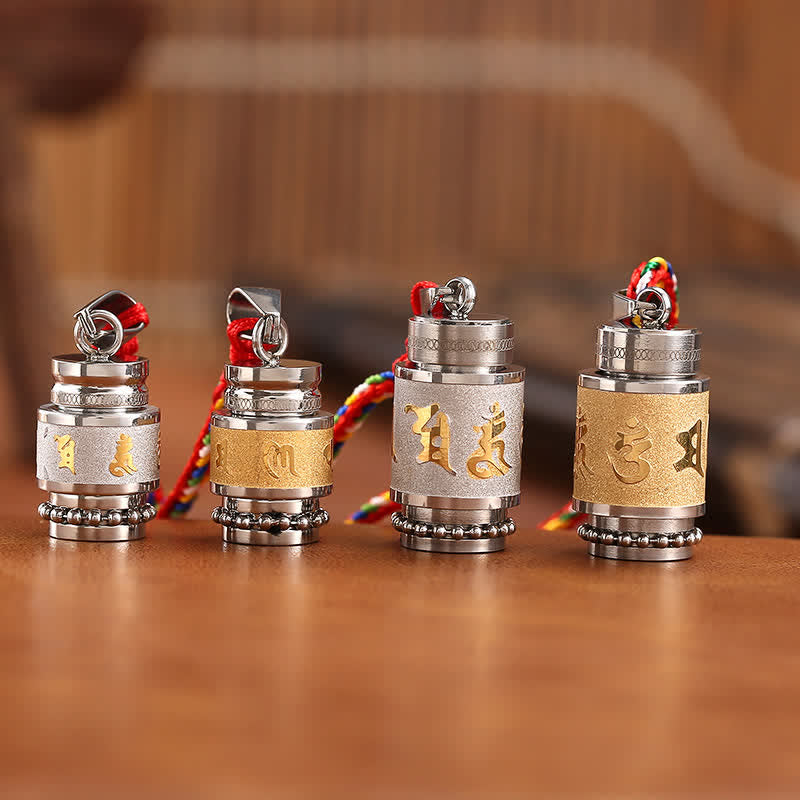 KarmaRipple's Tibet Om Mani Padme Hum Shurangama Mantra Titanium Steel Wisdom Amulet Pendant Necklace p21