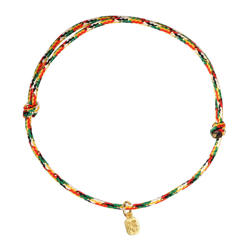 KarmaRipple's Auspicious Fu Character Peace And Joy Fortune Handmade Multicolored Child Adult Bracelet p10
