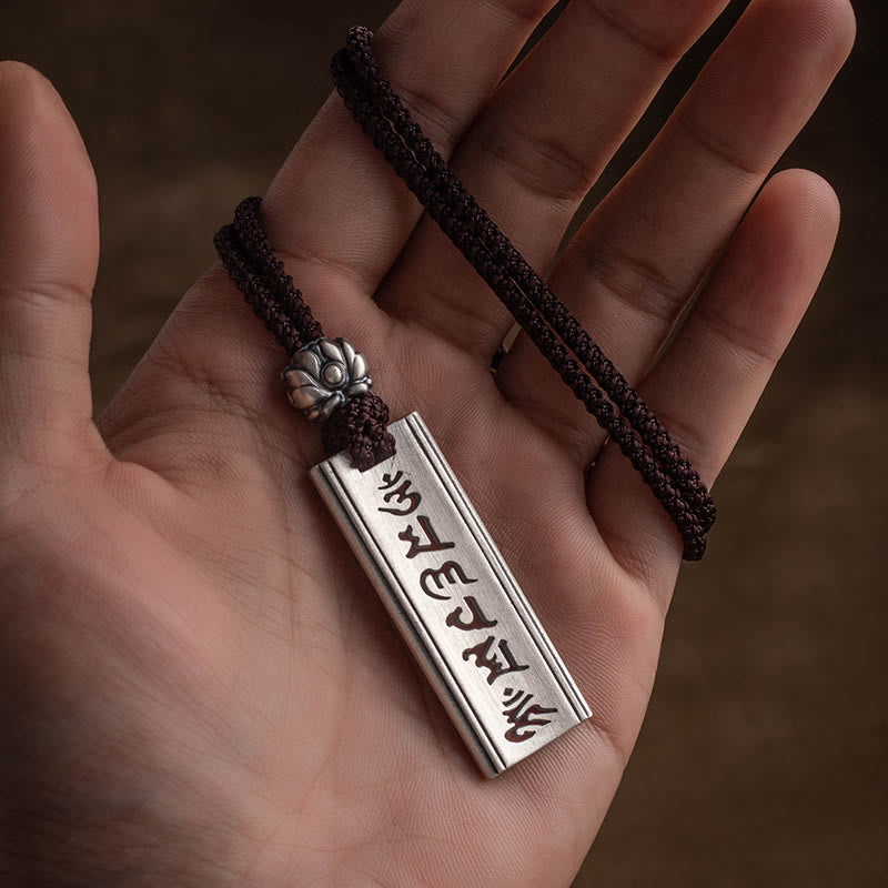 KarmaRipple's 999 Sterling Silver Om Mani Padme Hum Engraved Lotus Wisdom Pendant Necklace p20