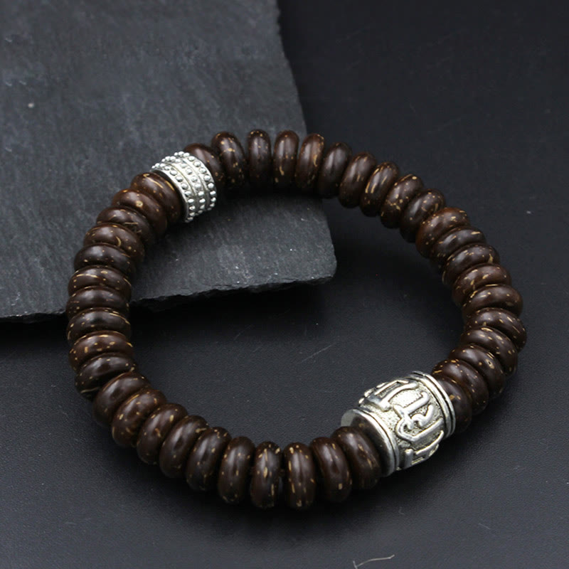 KarmaRipple's Authentic Tibetan Coconut Shell Om Mani Padme Hum Positive Bracelet p41