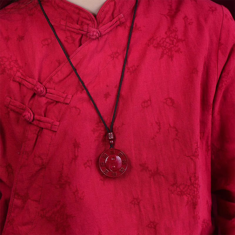 KarmaRipple's Cinnabar Yin Yang Bagua Blessing Pendant Necklace p5