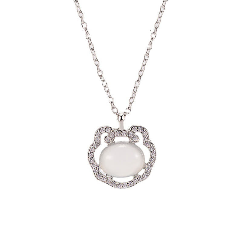KarmaRipple's Chalcedony Lock of Good Wishes Positive Pendant Necklace p4
