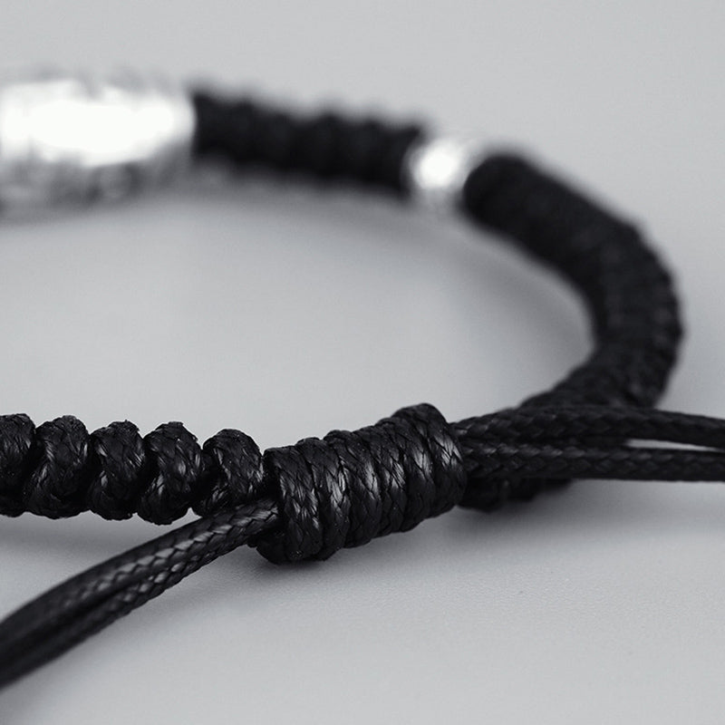 KarmaRipple's 999 Sterling Silver Nine-Eye Dzi Bead Pattern Blessing Rope Bracelet p6