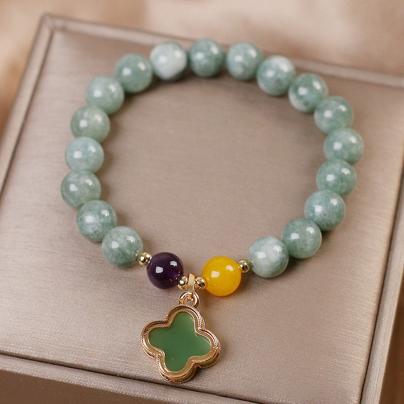 KarmaRipple's Jade Four Leaf Clover Fortune Bracelet p4