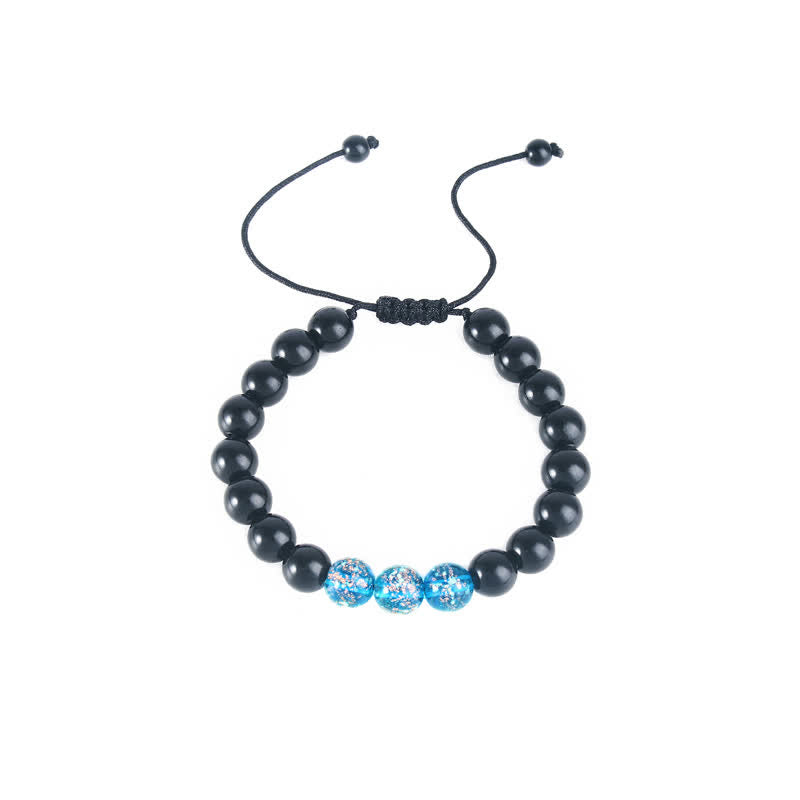 KarmaRipple's Black Obsidian Luminous Glowstone Strength Bracelet p16