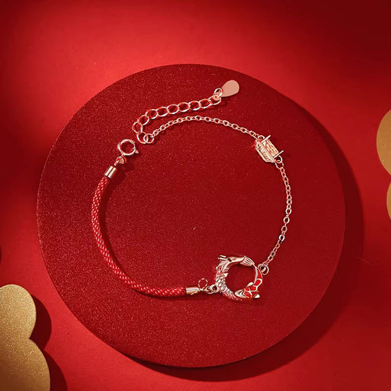 KarmaRipple's 925 Sterling Silver Year Of The Dragon Bronze Koi Fish Fortune Protection Bracelet p2