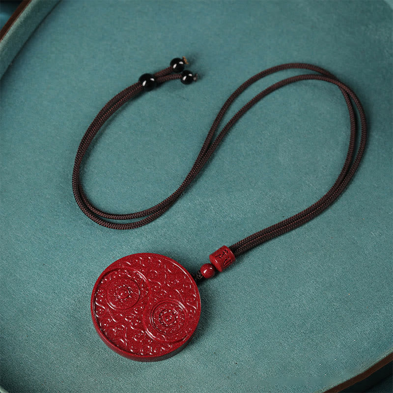 KarmaRipple's Cinnabar Yin Yang Keep Away Evil Spirits Pendant Necklace p3