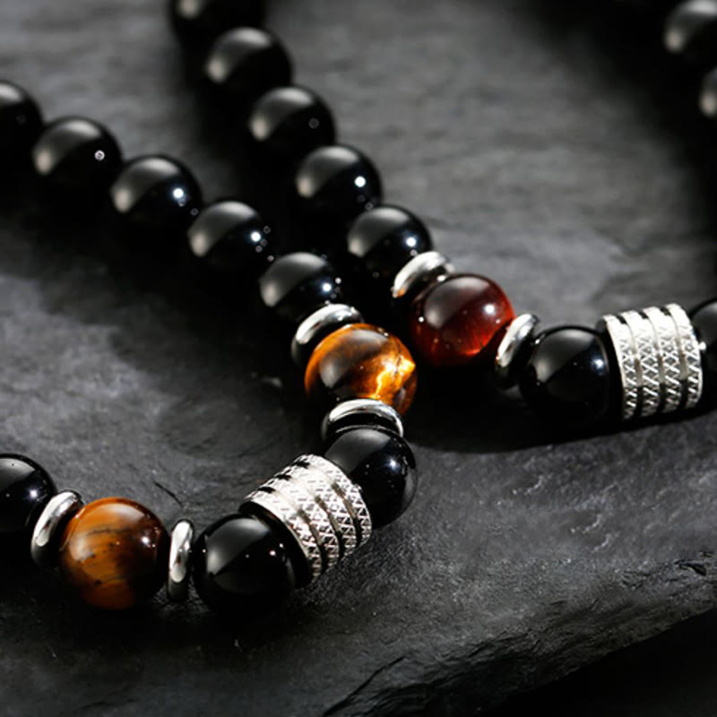 KarmaRipple's Authentic Black Obsidian Tiger Eye Strength Fulfillment Bracelet p6