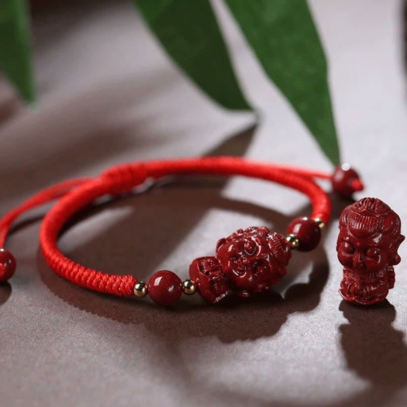 KarmaRipple's Chinese Zodiac Natal Buddha Cinnabar Amulet Blessing String Bracelet p10