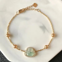 KarmaRipple's Laughing Buddha Jade Abundance Chain Bracelet