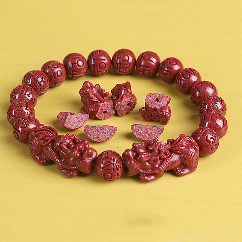 KarmaRipple's Authentic Double PiXiu Cinnabar Om Mani Padme Hum Wealth Fortune Bead Bracelet p13