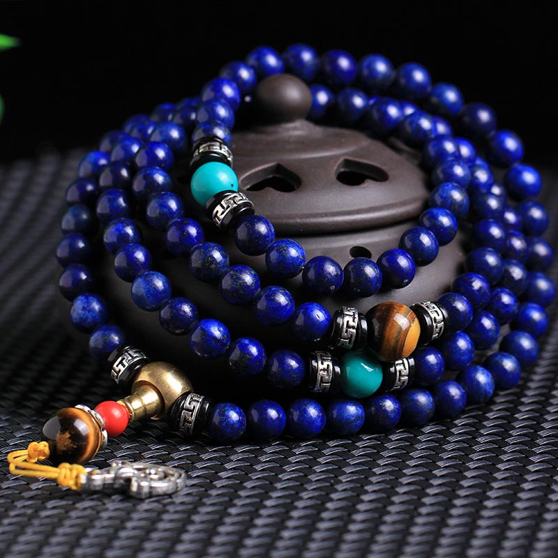 KarmaRipple's 108 Beadwork Lazurite Positive Bracelet Mala p2