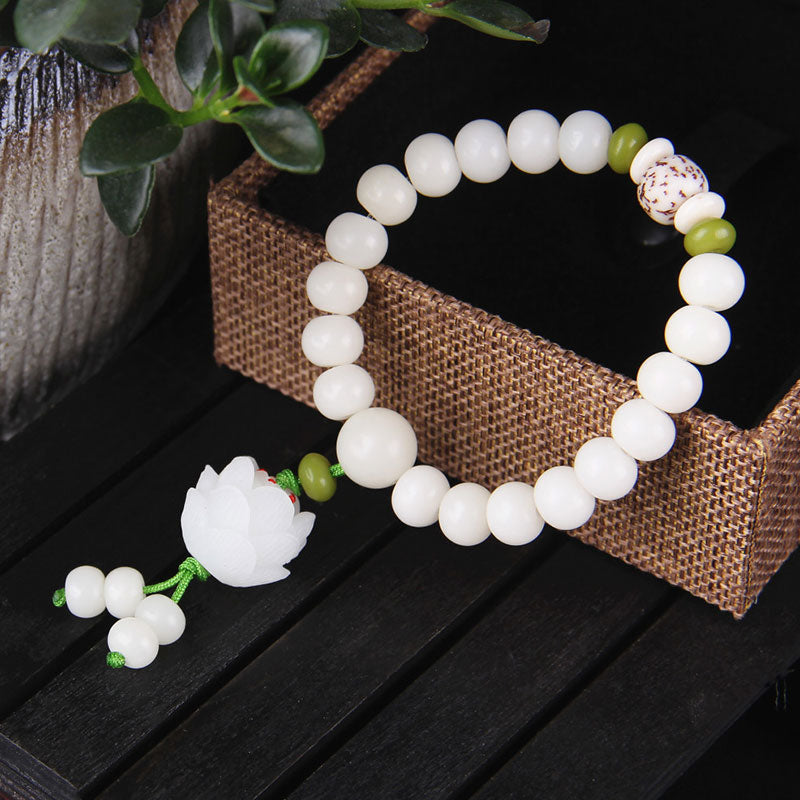 KarmaRipple's Lotus Authentic Ivory Bodhi Seed Fortune Bracelet p5