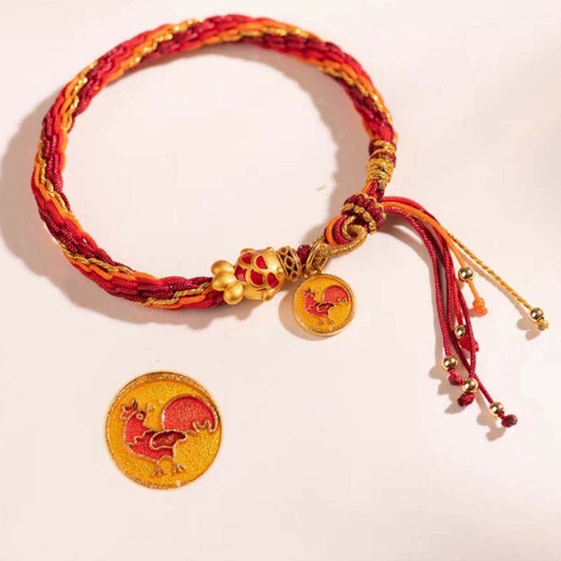 KarmaRipple's Chinese Zodiac Handmade Koi Fish String Protection Reincarnation Weave Braid Bracelet p37
