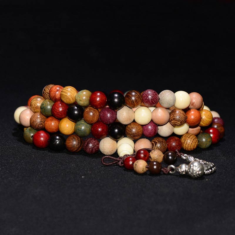 KarmaRipple's 108 Beadwork Wenge Wood Mala Blessing Meditation Bracelet p6