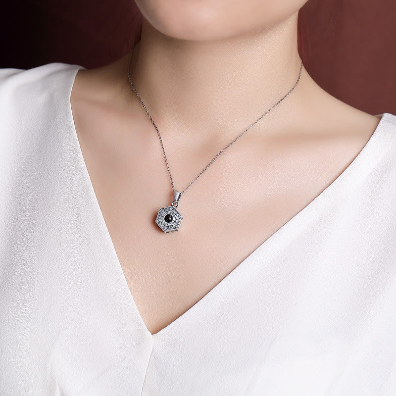 KarmaRipple's 990 Sterling Silver Tibetan Om Mani Padme Hum Lotus Love Projection Pendant Necklace p8