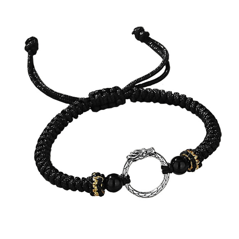 KarmaRipple's Handmade 925 Sterling Silver Year of the Dragon Phoenix Peace Buckle Fortune Pair Bracelet p4