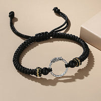 KarmaRipple's Handmade 925 Sterling Silver Year of the Dragon Phoenix Peace Buckle Fortune Pair Bracelet