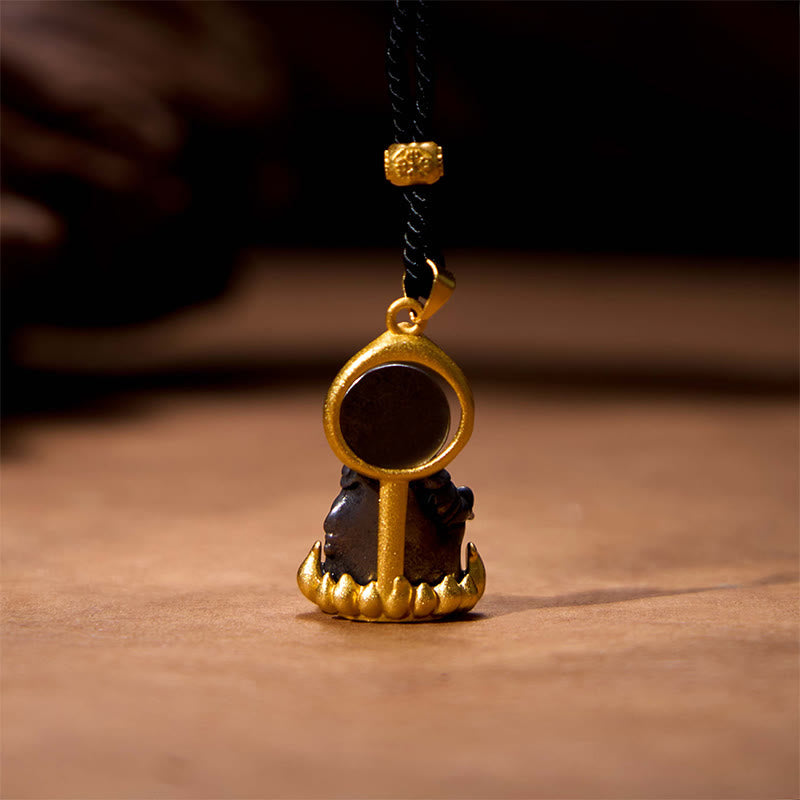 KarmaRipple's Tibetan Yellow Jambhala Yellow God of Wealth Buddha Serenity Pendant Necklace p4
