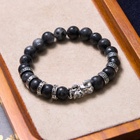 KarmaRipple's Black Glitter Stone PiXiu Power Bracelet