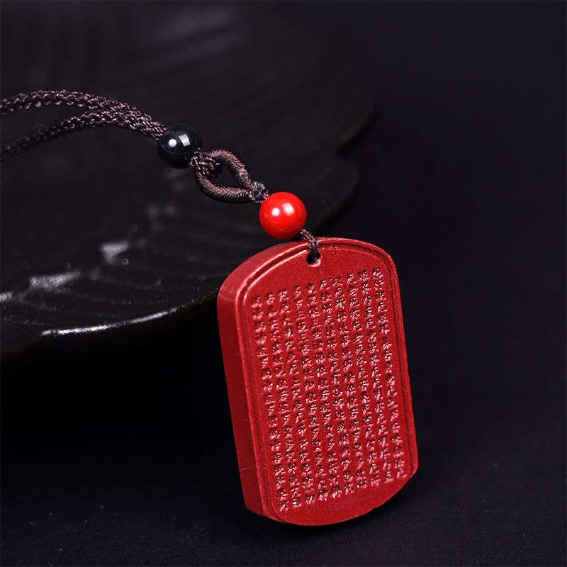 KarmaRipple's Cinnabar Lotus Heart Sutra Engraved Blessing Rope Pendant Necklace p8