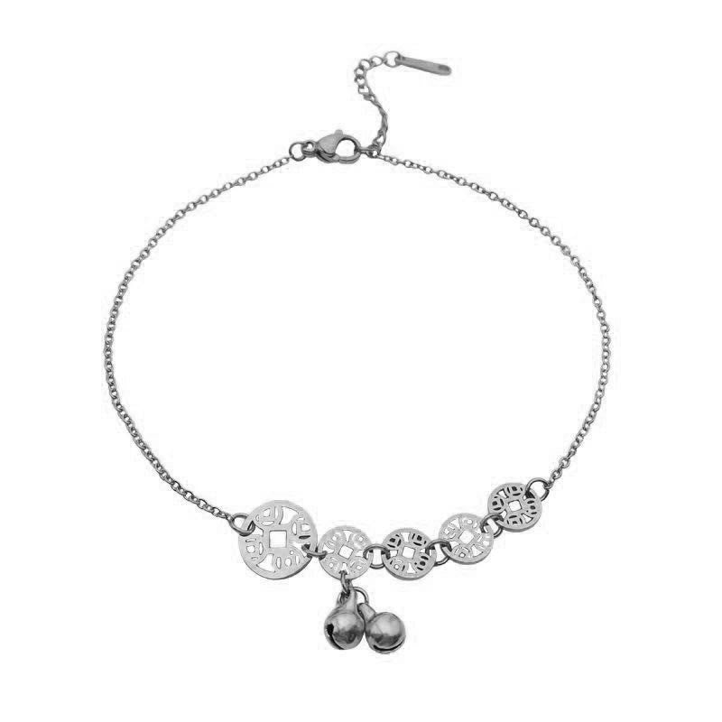 KarmaRipple's Bronze Coins Bell Talisman Titanium Steel Strengthen Anklet p16