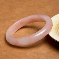 KarmaRipple's Pink Golden Silk Jade Wealth Fortune Bracelet Bangle