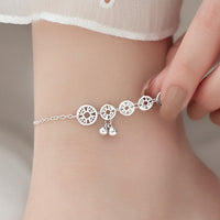 KarmaRipple's 925 Sterling Silver Bronze Coins Bells Protection Metal Anklet
