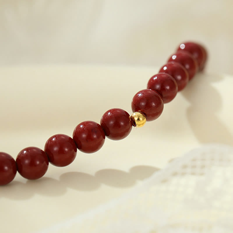 KarmaRipple's 925 Sterling Silver Cinnabar Beadwork Blessing Anklet p7