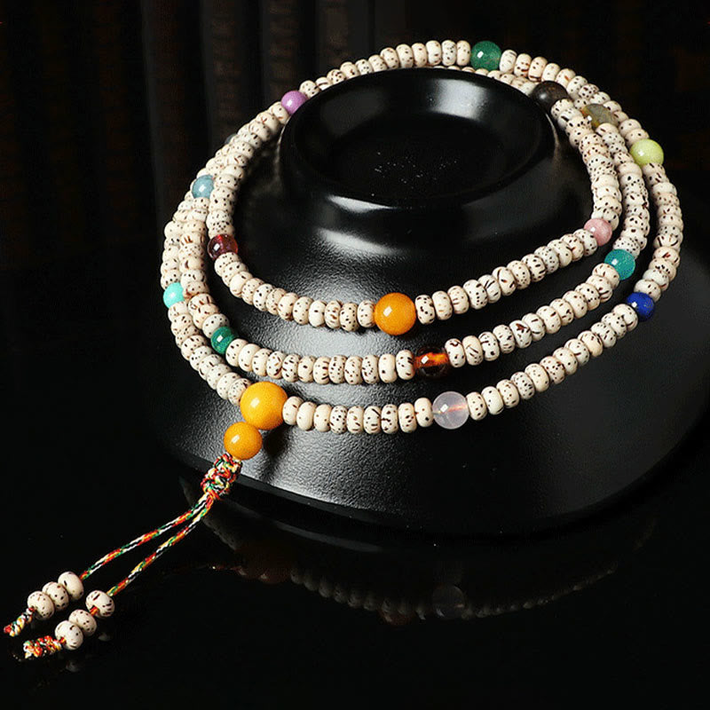 KarmaRipple's Tibetan Bodhi Seed Amber Agate Wealth Bracelet p8