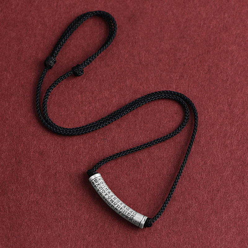 KarmaRipple's 999 Sterling Silver Six True Word Heart Sutra String Pendant Necklace p23