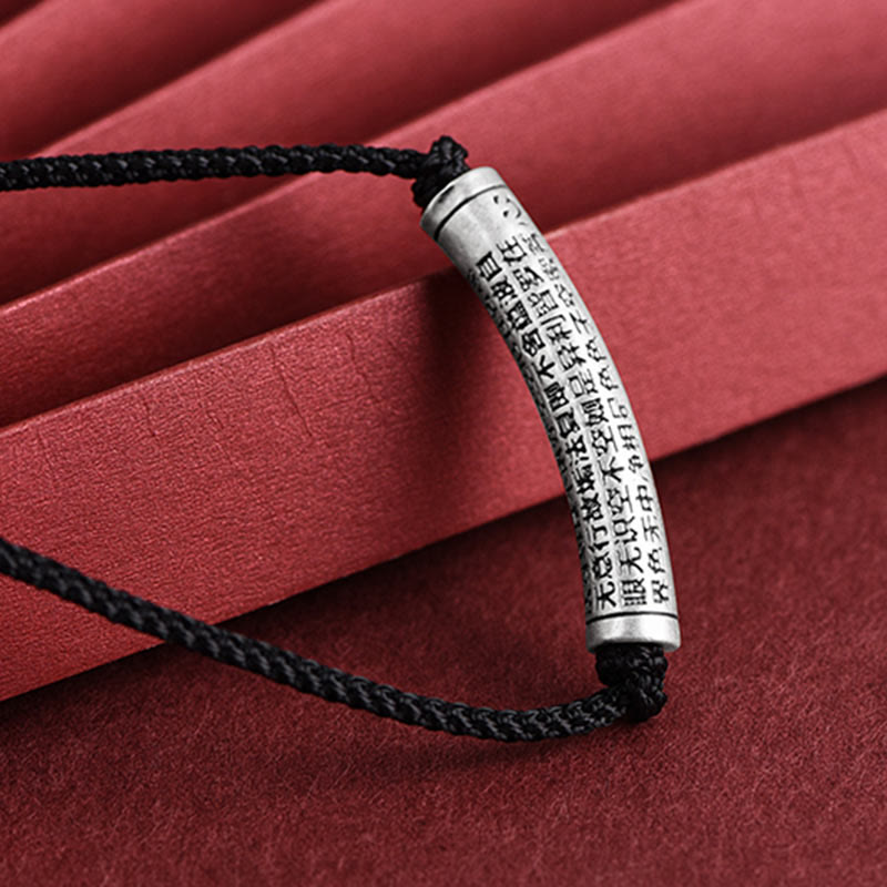 KarmaRipple's 999 Sterling Silver Six True Word Heart Sutra String Pendant Necklace p21