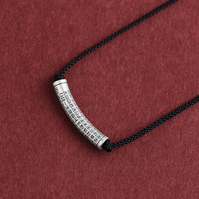 KarmaRipple's 999 Sterling Silver Six True Word Heart Sutra String Pendant Necklace p35