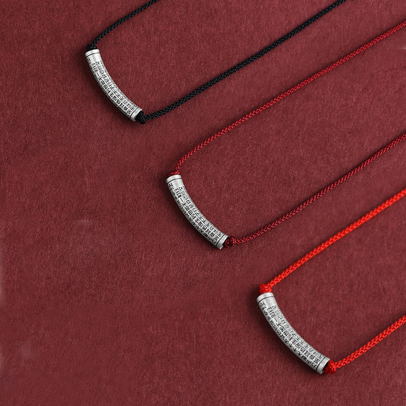 KarmaRipple's 999 Sterling Silver Six True Word Heart Sutra String Pendant Necklace p29