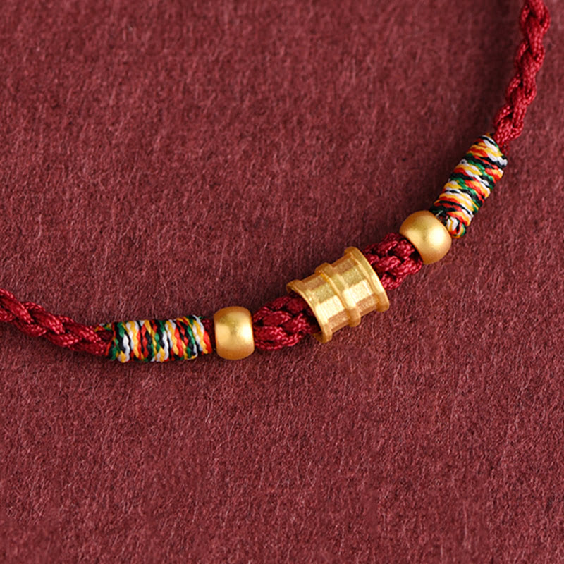 KarmaRipple's 999 Gold Small Bucket Shape Design Handmade Luck?Braided Rope Bracelet Anklet p10