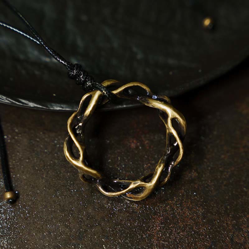 KarmaRipple's Vintage Bronze Brass Fortune Handmade Pendant Necklace p2