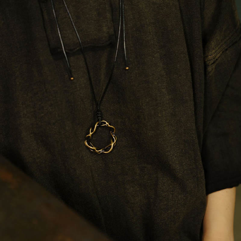 KarmaRipple's Vintage Bronze Brass Fortune Handmade Pendant Necklace p4