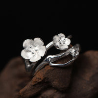 KarmaRipple's 925 Sterling Silver Plum Bossom Balance Ring